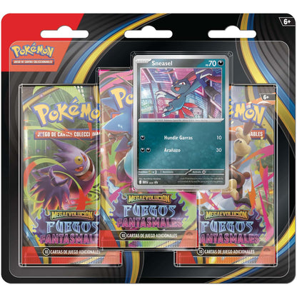 Blíster de 3 Sobres Pokémon Fuegos Fantasmales -  Sneasel [Español]