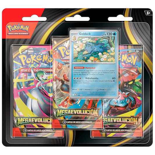 Blíster de 3 Sobres Pokémon Megaevolución - Golduck [Español]