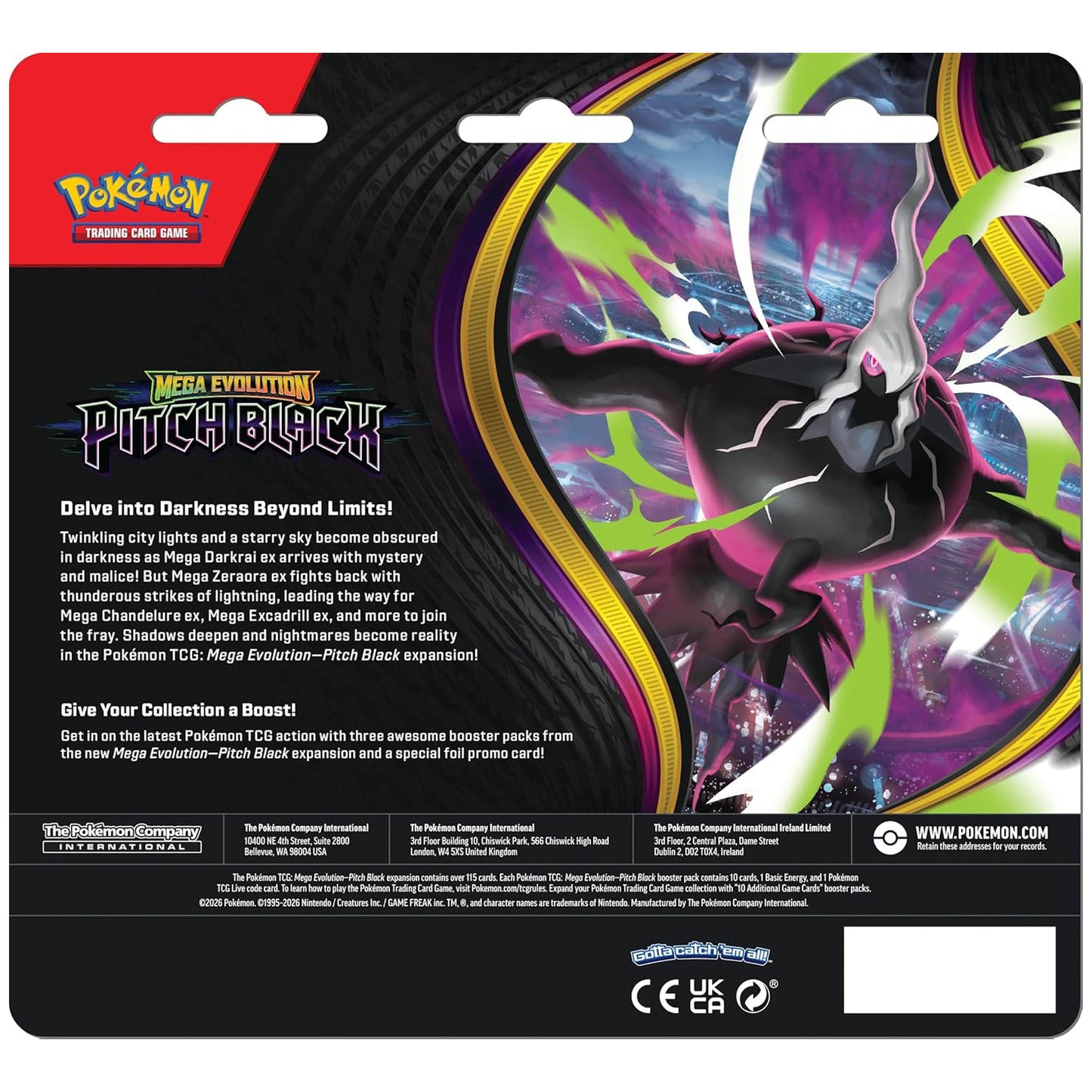 Blíster de 3 Sobres Pitch Black - Pokémon TCG [Inglés]