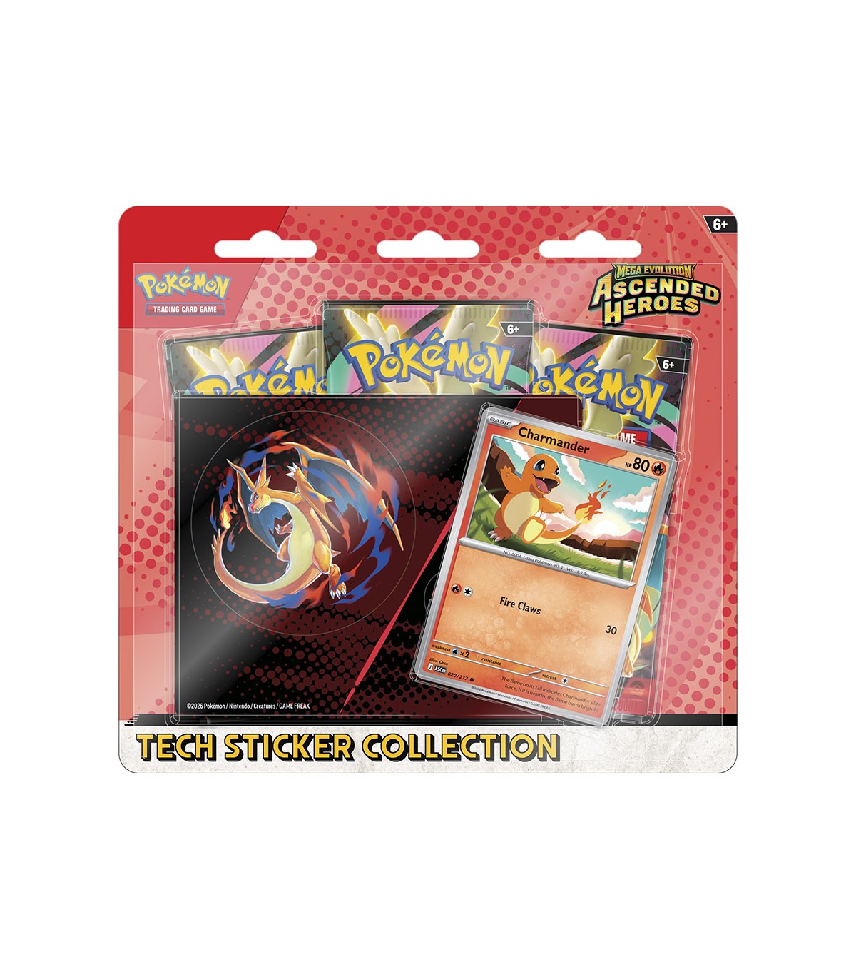 Blíster 3 Sobres Pokémon Héroes Ascendentes con Pegatina - Aleatorio