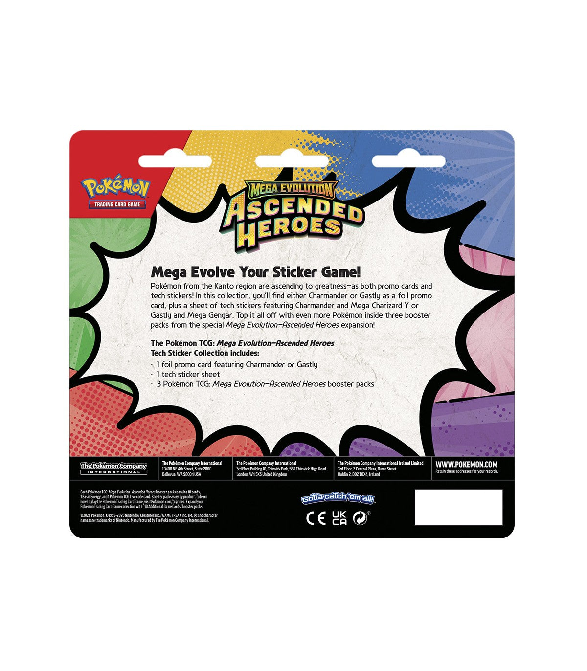 Blíster 3 Sobres Pokémon Héroes Ascendentes con Pegatina - Aleatorio